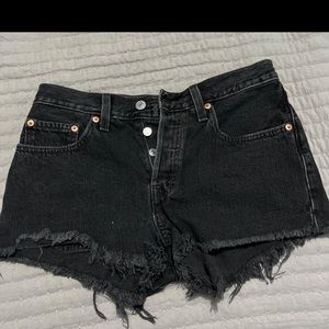 Levi’s 501 black denim shorts